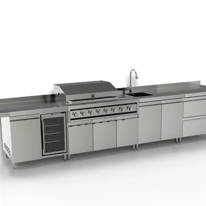 Luxus hochwertige Grill maschine Bbq Alfresco Outdoor Küche Küche Set Schrank Modern