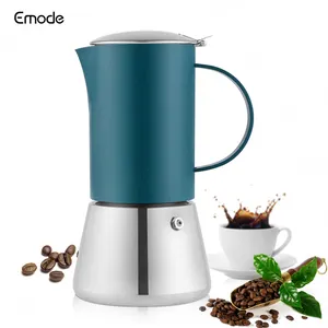 Stovetop Espresso makinesi lüks, paslanmaz çelik İtalyan kahve makinesi kamp ev kullanımı için 6 bardak tam gövdeli kahve yapmak