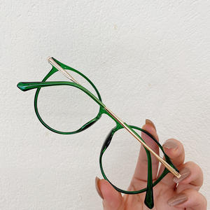 Lunettes Qianai à monture ronde Tr90, monture complète, anti-lumière bleue, pour femmes, forme ovale, verres en acrylique T5 6091 - Product Image 2
