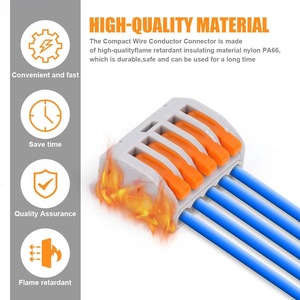 ขั้วต่อสายไฟแบบเร็ว 21PA ขนาด 21 มม. ชนิดเชื่อมต่อแบบประกบ ทนไฟ PA66 รองรับกระแสไฟ 32A แรงดัน 250V - Product Image 5