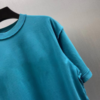 T-shirt Homme Oversize Respirant à Manches Courtes en Coton Tricoté Lourd 100% Coton, Brodé avec Nouvelle Écusson Personnalisée Effet Vieilli – Vente en Gros