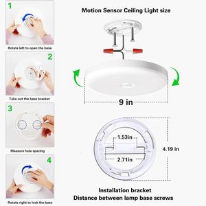 Factory Price IP65 Waterproof European Modern Outdoor 3CCT Led <b>Light</b> Motion Sensor <b>Ceiling</b> <b>Lights</b> 3000-6000K Color Temperature - Product Image 6