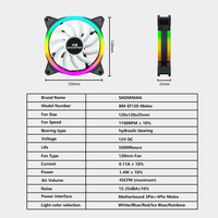 SNOWMAN EF120mm RGB LED boîtier PC ventilateur double connecteur prise de courant fixe silencieux divers Styles pour PC de bureau refroidissement coloré