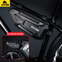 WILDMAN XT4 Pochette de vélo imperméable personnalisable avec logo, sac triangulaire rigide en EVA pour tube supérieur de vélo de route et vélo électrique