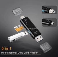 Lecteur de cartes USB mini JASTER USB 3.0 vers adaptateur de lecteur de cartes SM pour appareil photo interne SD/TF Lecteur de cartes photo intelligent multi-en-1