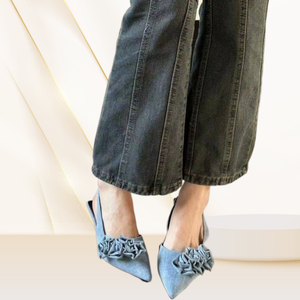 ลดกระหน่ำผู้หญิงรองเท้าส้นสูงลายดอกไม้ซ้อนกัน3สีรองเท้าส้นสูงครึ่งส้นสินค้ามาใหม่ฤดูใบไม้ผลิ2024ผู้หญิงดีไซน์ - Product Image 6