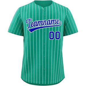 Custom Pinstripe Baseball Jersey Button <b>Down</b> Shirt With Teamname 00 Tackle Twill Unisex Moisture Wicking - Product Image 1
