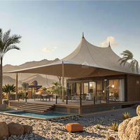 Tente de luxe tout-en-un, villa, solutions de villégiature, design moderne, services intérieurs personnalisés, conception graphique pour chambre à coucher, solution de projet