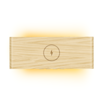 Multifunctionele houten telefoonstandaard met 15W snel draadloos opladen, digitale wekker, dimbare LED nachtlamp en LED indicator voor de slaapkamer