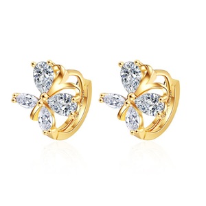Pendientes de Aro con Forma de Mariposa, Envío Gratis, Chapados en Oro de 18K, con Circonita Cúbica Brillante, Joyería de Moda - Product Image 3