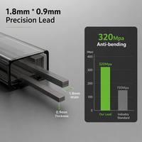 Recambio de minas de lápiz negro 2B para examen OMR, 1.8x0.9mm, 60mm, polímero de alta calidad, 5 unidades por tubo, 16 tubos por bolsa, 100% compatible con OMR