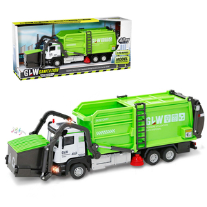 Grande <span class=keywords><strong>Camion</strong></span> della <span class=keywords><strong>Spazzatura</strong></span> <span class=keywords><strong>Giocattolo</strong></span> in Plastica con Luci e Suoni, Funzione Pull-Back, per Bambini e Ragazzi - Product Image 1