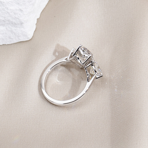 Anillo de Diamantes Cultivados en Laboratorio para Mujer, Tres Piedras, Oro de 18K, Messi Jewelry MSR-1787 - Product Image 2