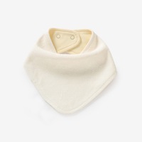 Bib Bayi 2 Lapis Anti Air, Bahan Katun Solid, Kancing Tekan Segitiga Lembut Model Baru, Dapat Dicuci, dan Dapat Disesuaikan