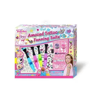 Gadis make up tubuh stiker tato remaja ramah lingkungan tato cap make up set hadiah untuk pesta anak-anak make up tato pena