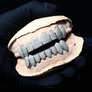 Hiphop Jewelry 925 Sterling <b>Silver</b> Gold Plated Custom Diamond Grillz For Teeth Iced Out VVS D Color Moissanite Grillz for Men - Product Image 1