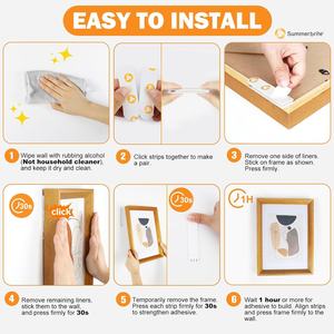 شرائط تعليق الصور بدون إتلاف، مشابك لتعليق الملصقات على الحائط، 40 شريطًا، 20 زوجًا، متوسطة الحجم، بيضاء اللون - Product Image 6