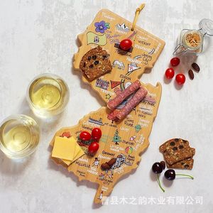 Bamboo Cutting Board Irregular Shape <b>Wall</b> Mounted Decorative Cheese Fruit Serving <b>Plate</b> Natural Wood Color - Product Image 1