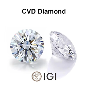 Diamant de laboratoire IGI, taille ronde, 1 carat, couleur D-E E-F, clarté VVS, diamant HPHT CVD non monté - Product Image 2