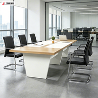 Table de réunion de petite taille pour 6 personnes JIUSHUN, mobilier de bureau, table de réunion d'équipe moderne, table de conférence personnalisée
