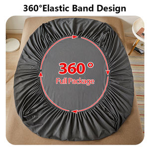 Lenzuola da <span class=keywords><strong>letto</strong></span> bianche elastiche coprimaterasso fascia antiscivolo regolabile singolo doppio copriletto copriletto copricostume re 160/180x200 - Product Image 5