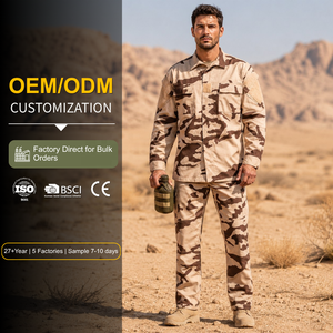 Ensemble uniforme tactique BDU respirant en Ripstop, camouflage désertique du Tchad personnalisé, combinaison de <span class=keywords><strong>combat</strong></span>, vente en gros, directement de l'usine, avec logo - Product Image 1