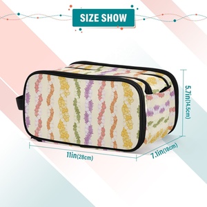 Hawaii Colorful Puakenikeni Flower Women Toiletry Bag Custom Logo Makeup Brush Bag Aloha <b>Lei</b> Makeup Travel Bag with Handle - Product Image 4