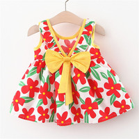 Robe d'été pour filles, imprimé floral, avec nœud, court devant, Long derrière, à volants, pour bébés enfants, offre spéciale, collection