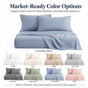 Drap-<span class=keywords><strong>housse</strong></span> en microfibre couleur unie à poches profondes 360 °   Drap de lit élastique doux brossé, taille Queen et King, OEM ODM, vente en gros pour hôtels - Product Image 2