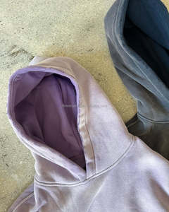 Logo personalizzato stampa alta qualità spugna pesante cotone <span class=keywords><strong>viola</strong></span> <span class=keywords><strong>felpa</strong></span> <span class=keywords><strong>oversize</strong></span> <span class=keywords><strong>felpa</strong></span> con cappuccio tracolla <span class=keywords><strong>felpa</strong></span> con cappuccio - Product Image 2