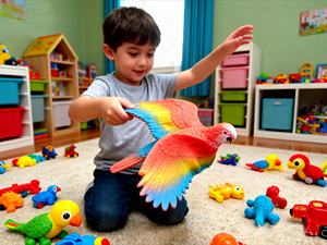 SZAT AT0074 Giocattolo Morbido a Forma di Pappagallo Realistico in Plastica per Bambini e Famiglia - Product Image 5