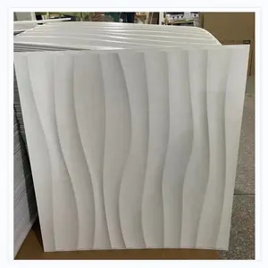 50*50Cm Baru Dekorasi Pvc Panel 3d Stiker Dinding Bata Dekorasi Dinding Mewah Putih untuk Rumah Industri Desain Model 3D Geometris