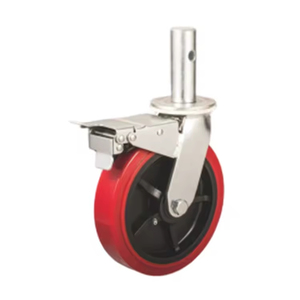 Roulettes pivotantes de haute qualité avec frein en PU+PP électroplaqué pour applications d'échafaudage (vente en gros) - Product Image 1