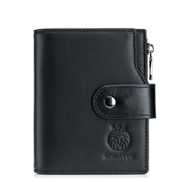Dompet Kulit Crazy Horse Buatan Tangan Tahan Lama Terlaris dengan Banyak Kompartemen untuk Penggunaan Sehari-hari