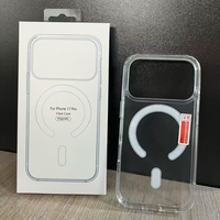 Coque de téléphone transparente en acrylique avec boîte pour iPhone 18 17 Pro Air, coque magnétique transparente pour iPhone 16 15 14 13 Pro Max, coque arrière
