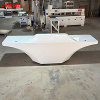 Mostradores de Recepción Móviles para Discapacitados, Mesa de Recepción de Exhibición de Piedra Artificial Única con Ruedas