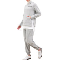 Yoga Polyester/Pamuklu Tesettür Spor Giyim İki Parçalı Büyük Beden XXL Uzun Kollu Ceket Kadınlar İçin İspanyol Paça Spor Taytı Seti Nefes Alabilir