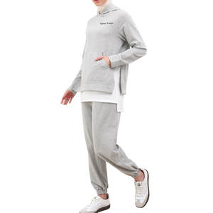 ชุดโยคะโพลีเอสเตอร์/คอตตอนแบบสุภาพสองชิ้น ไซส์พลัส XXL เสื้อแจ็คเก็ตผู้หญิง กางเกงเลกกิ้งทรงบานสำหรับออกกำลังกาย ระบายอากาศ แห้งเร็ว - Product Image 1