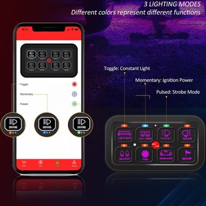 Painel de interruptor touch para caminhão, painel de acessórios para carro portátil rgb com sistema de aplicativo rgb 8gang - Product Image 5