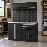 Armoire de rangement modulaire pour garage, coffre à outils, établi avec tiroirs verrouillables et organisateur à panneaux perforés pour atelier domestique
