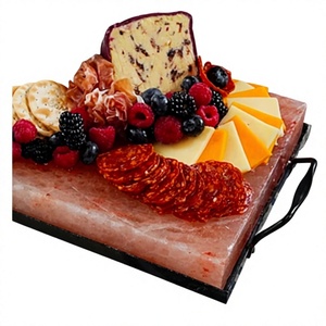 Wholesale Carved Natural Himalayan Pink Salt Cooking Slab <b>Iron</b> Tray Himalayan Salt Tiles Handmade Salt Bricks Manufacture - Product Image 1