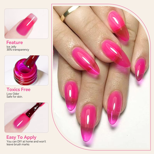 Nato grazioso 15ml glassa ambrata Non tossica smalto Gel Uv inodore Semi trasparente gelatina colori al <span class=keywords><strong>Neon</strong></span> smalto per unghie Gel vernice - Product Image 5