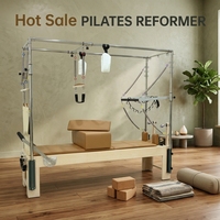 Équipement de yoga et de Pilates multifonctionnel en chêne durable avec logo personnalisé pour l'entraînement physique, Pilates Reformer Basi Cadillac 3 en 1