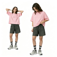 T-shirt en coton uni pour homme, style streetwear, coupe oversize à épaules tombantes, impression personnalisée de haute qualité, grammage lourd, coupe carrée