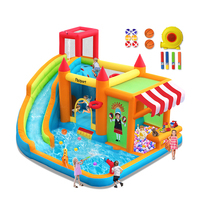 FBSPORT arc-en-ciel Kids Bounce House Parc aquatique Piscine à balles et équipement de jeu souple Châteaux gonflables commerciaux à vendre