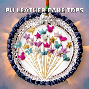 Venta al por Mayor <span class=keywords><strong>de</strong></span> 100 Piezas <span class=keywords><strong>de</strong></span> Adornos para Pasteles <span class=keywords><strong>de</strong></span> Cuero PU, Lindas Estrellas y Corazones, Decoraciones para Hornear para Fiestas <span class=keywords><strong>de</strong></span> Cumpleaños, Decoración para Pasteles, 5 Piezas - Product Image 2