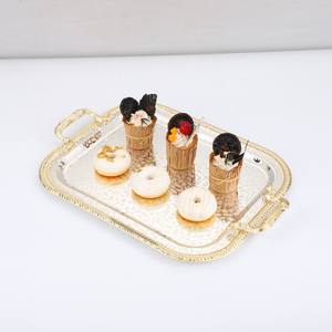 Plateau de service en métal rectangulaire fait à la main Plateau à motifs turcs écologiques - Product Image 6