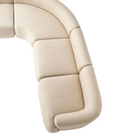 Canapé d'angle de grande taille en tissu incurvé de style crémeux pour plusieurs personnes pour appartement, villa et salon doté d'une technologie de refroidissement