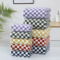 Serviettes de bain à carreaux tissées haute densité, séchage rapide, toucher doux pour la peau, grandes serviettes polyvalentes pour adultes et usage domestique