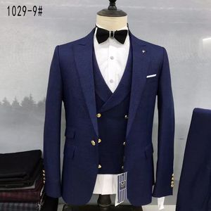 2024 Mannen Business 3 Stuks Slank Kantoor Pak Hoge Kwaliteit Mannen Pakken Nieuwste <span class=keywords><strong>Design</strong></span> Formele Blazer - Product Image 5